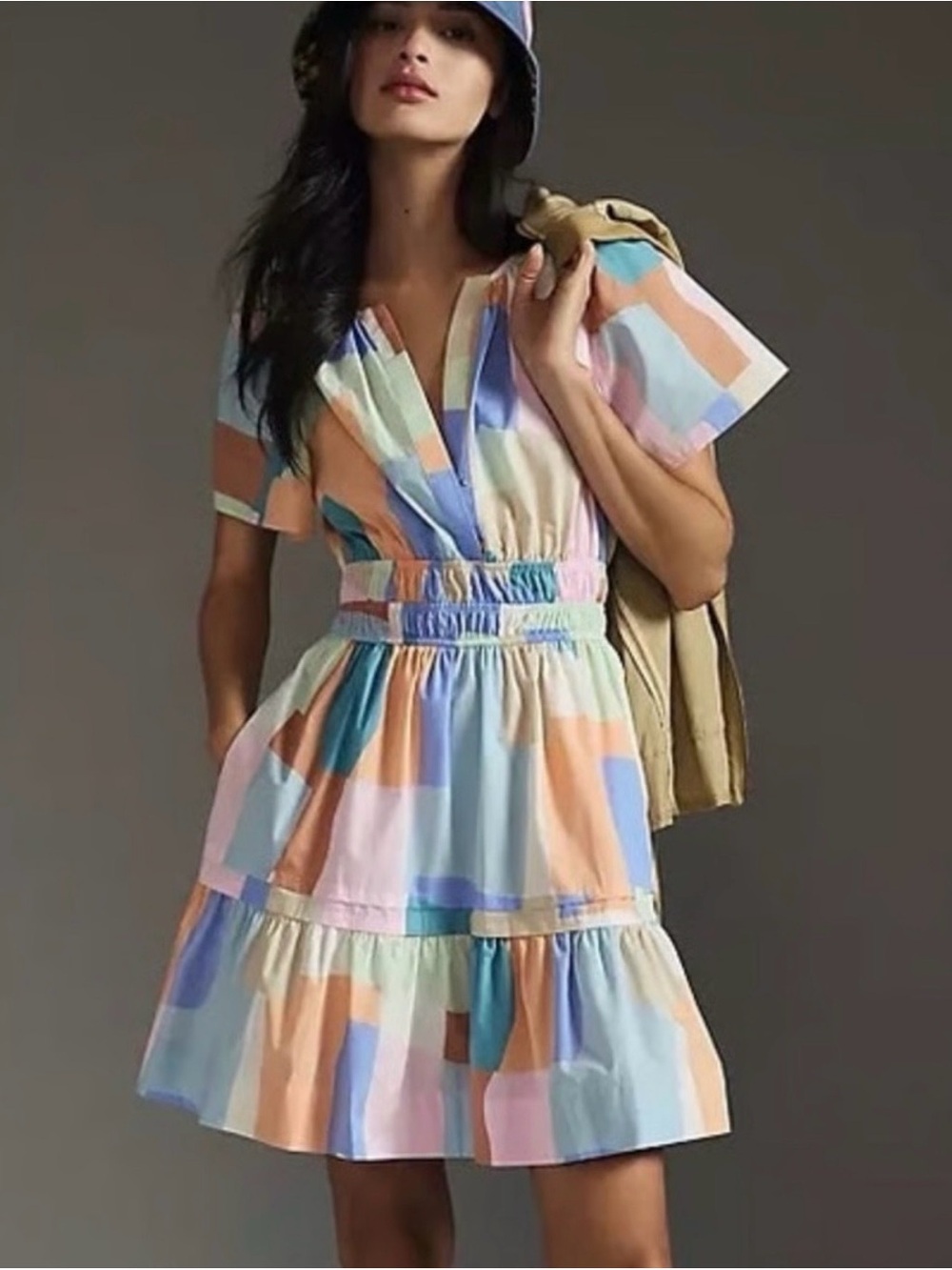 Anthropologie Somerset Mini Dress Pastel Multicolor Size XS